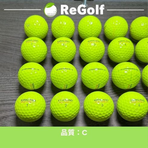【中古】 ロストボール カークランド シグネチャー ゴルフボール パフォーマンス プラス イエロー 20球 Cランク ゴルフボール リゴルフ