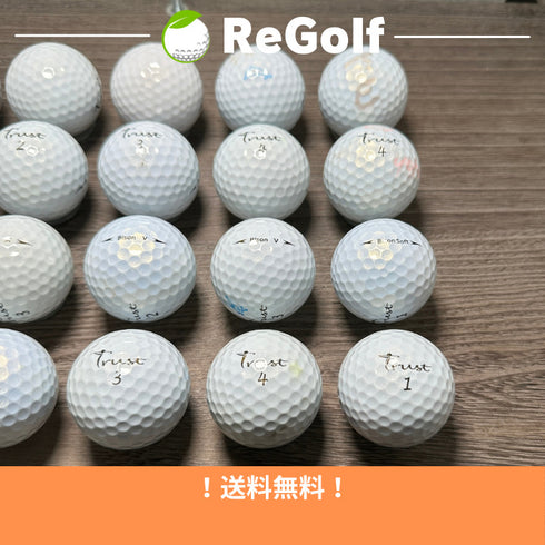 【中古】 ロストボール トラストゴルフ バイソン V X SOFT 混合 パール ホワイト 20球 ACランク ゴルフボール リゴルフ