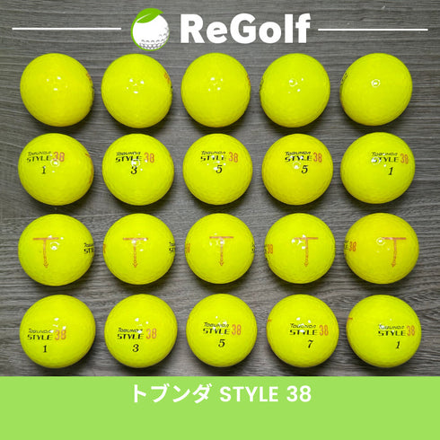 【中古】 ロストボール トブンダ スタイル 38 イエロー 20球 ABランク ゴルフボール リゴルフ