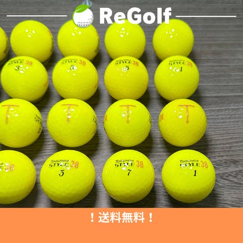 【中古】 ロストボール トブンダ スタイル 38 イエロー 20球 ABランク ゴルフボール リゴルフ