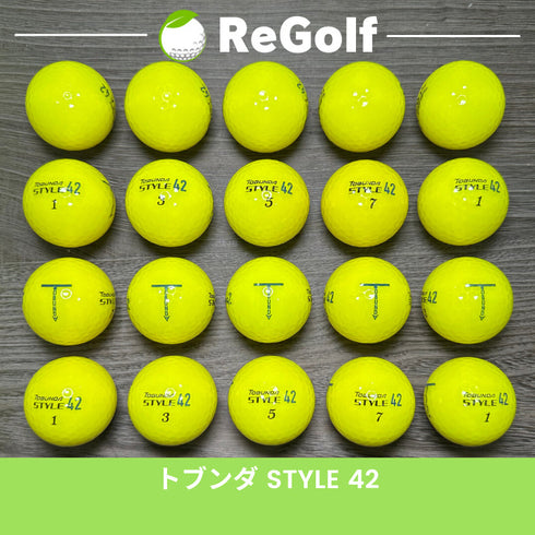 【中古】 ロストボール トブンダ スタイル 42 イエロー 20球 ABランク ゴルフボール リゴルフ