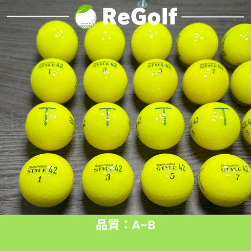 【中古】 ロストボール トブンダ スタイル 42 イエロー 20球 ABランク ゴルフボール リゴルフ