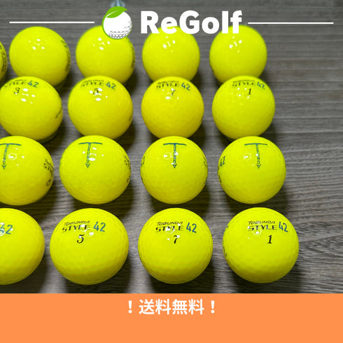 【中古】 ロストボール トブンダ スタイル 42 イエロー 20球 ABランク ゴルフボール リゴルフ