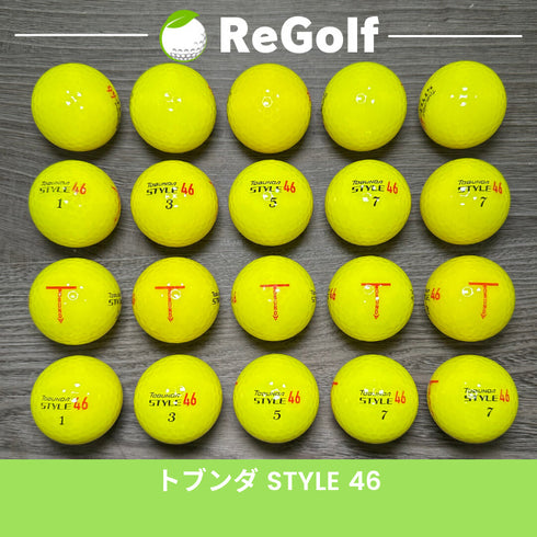【中古】 ロストボール トブンダ スタイル 46 イエロー 20球 ABランク ゴルフボール リゴルフ