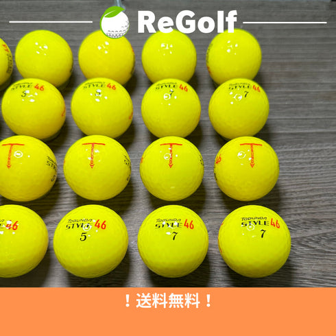 【中古】 ロストボール トブンダ スタイル 46 イエロー 20球 ABランク ゴルフボール リゴルフ