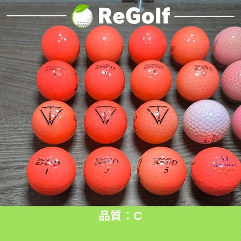 【中古】 ロストボール トブンダ スーパー D ピンク 銘柄混合 20球 Cランク ゴルフボール リゴルフ