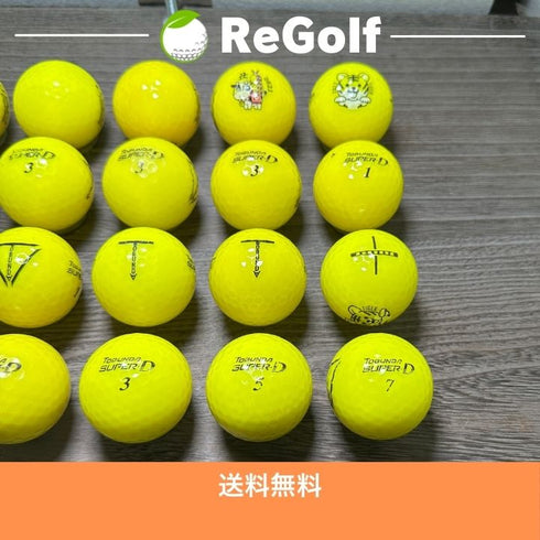 【中古】 ロストボール トブンダ スーパー D イエロー 銘柄混合 20球 Cランク ゴルフボール リゴルフ