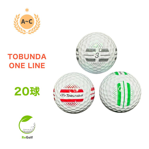 【中古】 ロストボール トブンダ ONE LINE ワンライン ホワイト 銘柄混合 20球 ACランク ゴルフボール リゴルフ