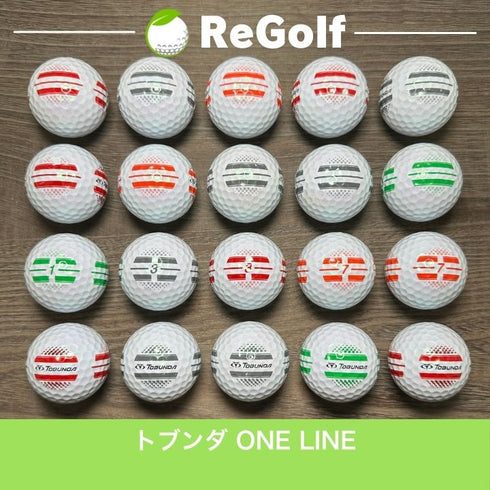 【中古】 ロストボール トブンダ ONE LINE ワンライン ホワイト 銘柄混合 20球 ACランク ゴルフボール リゴルフ