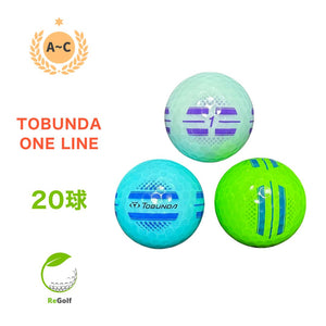 【中古】 ロストボール トブンダ ONE LINE ワンライン ブルー グリーン 銘柄混合 20球 ACランク ゴルフボール リゴルフ