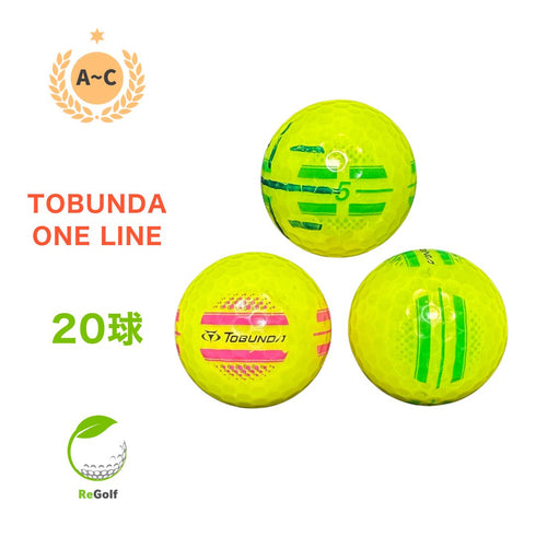 【中古】 ロストボール トブンダ ONE LINE ワンライン イエロー 銘柄混合 20球 ACランク ゴルフボール リゴルフ