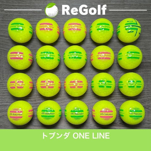 【中古】 ロストボール トブンダ ONE LINE ワンライン イエロー 銘柄混合 20球 ACランク ゴルフボール リゴルフ