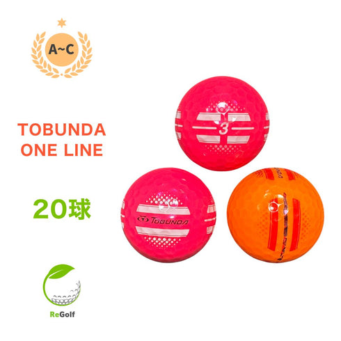 【中古】 ロストボール トブンダ ONE LINE ワンライン ピンク オレンジ 20球 ACランク ゴルフボール リゴルフ