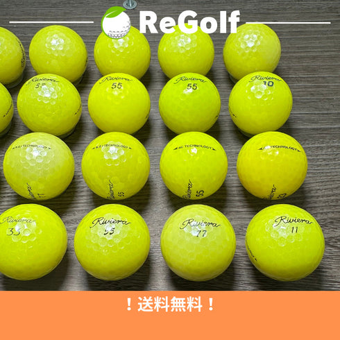 【中古】 ロストボール リビエラ イエロー 銘柄混合 20球 ACランク ゴルフボール リゴルフ