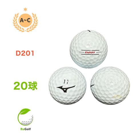 【中古】 ロストボール ミズノ ミズノゴルフ D201 ホワイト 20球 ACランク ゴルフボール リゴルフ