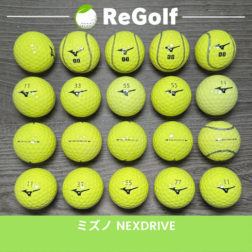【中古】 ロストボール ミズノ ミズノゴルフ ネクスドライブ イエロー 20球 ACランク ゴルフボール リゴルフ