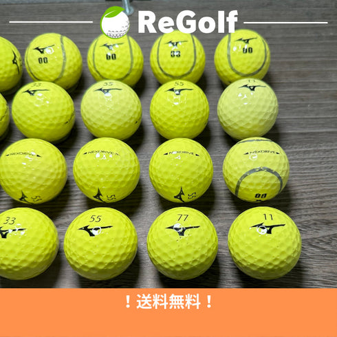 【中古】 ロストボール ミズノ ミズノゴルフ ネクスドライブ イエロー 20球 ACランク ゴルフボール リゴルフ
