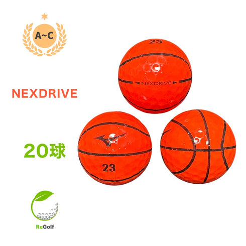 【中古】 ロストボール ミズノ ミズノゴルフ ネクスドライブ スポーツボールシリーズ バスケ オレンジ 20球 ACランク ゴルフボール リゴルフ