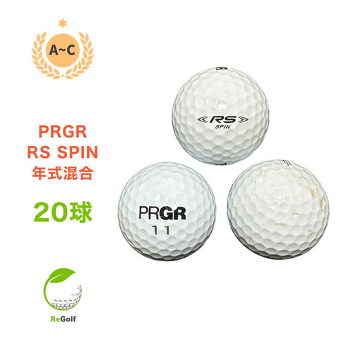 【中古】 ロストボール PRGR プロギア RS スピン ホワイト 20球 ACランク ゴルフボール リゴルフ