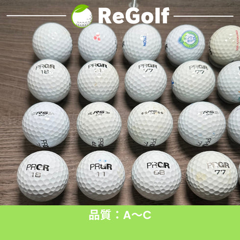 【中古】 ロストボール PRGR プロギア RS スピン ホワイト 20球 ACランク ゴルフボール リゴルフ