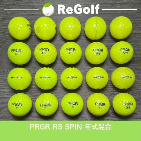 【中古】 ロストボール PRGR プロギア RS スピン 年式混合 イエロー 20球 ACランク ゴルフボール リゴルフ