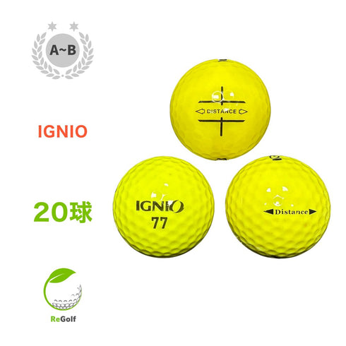【中古】 ロストボール IGNIO イグニオ ディスタンス イエロー 20球 ABランク ゴルフボール リゴルフ