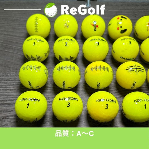 【中古】 ロストボール キャスコ KIRA キラ ブーン イエロー 年式混合 20球 ACランク ゴルフボール リゴルフ
