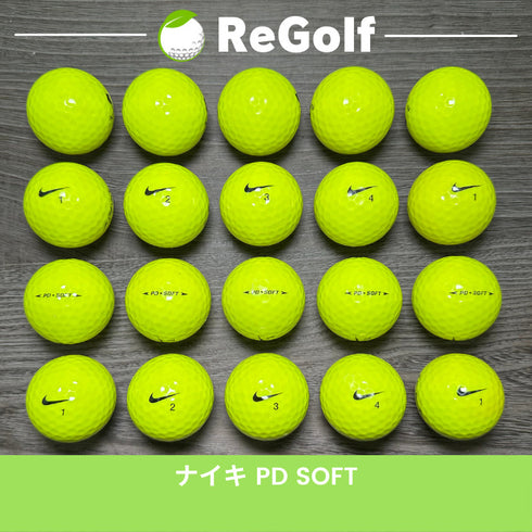 【中古】 ロストボール NIKE Golf ナイキ PD ソフト イエロー 20球 ACランク ゴルフボール リゴルフ