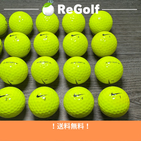 【中古】 ロストボール NIKE Golf ナイキ PD ソフト イエロー 20球 ACランク ゴルフボール リゴルフ