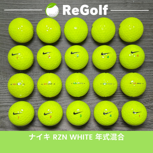 【中古】 ロストボール NIKE Golf ナイキ RZN レジンホワイト イエロー 年式混合 20球 ACランク ゴルフボール リゴルフ