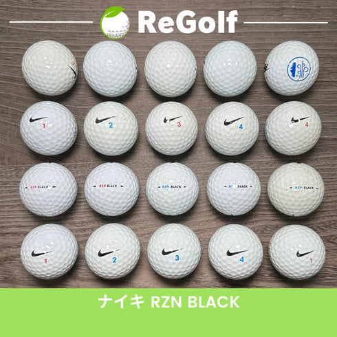 【中古】 ロストボール NIKE Golf ナイキ RZN レジンブラック ホワイト 年式混合 20球 ACランク ゴルフボール リゴルフ