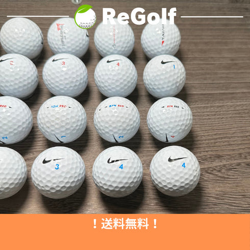 ロストボール NIKE Golf ナイキ RZN レジンレッド ホワイト 年式混合 20球 ACランク ゴルフボール