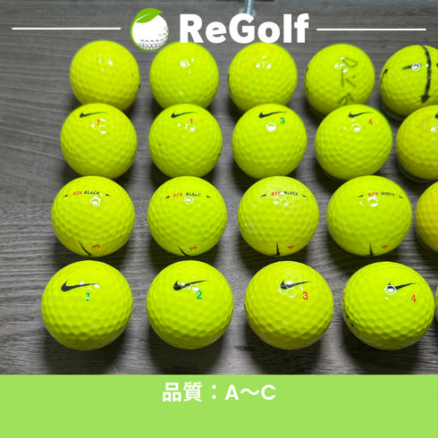 【中古】 ロストボール NIKE Golf ナイキ RZN レジンブラック イエロー 年式混合 20球 ACランク ゴルフボール リゴルフ