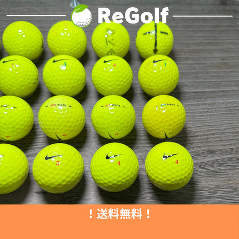 【中古】 ロストボール NIKE Golf ナイキ RZN レジンブラック イエロー 年式混合 20球 ACランク ゴルフボール リゴルフ