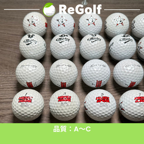 【中古】 ロストボール アルペン ディズニー ミッキーマウス ゴルフボール パール 年式混合 20球 ACランク ゴルフボール リゴルフ