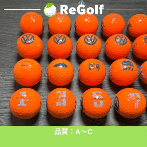 【中古】 ロストボール フォルクスワーゲン ゴルフボール オレンジ カラーボール 20球 ACランク ゴルフボール リゴルフ