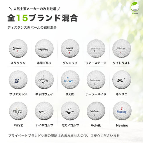 ロストボール 50球 セット 高品質 ACランク 人気ブランドのみ厳選 スリクソン ホンマ等 ゴルフボール