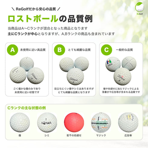 ロストボール 50球 セット ACランク 人気ブランドのみ厳選 ラウンドでも使える 練習用にも最適 ゴルフボール