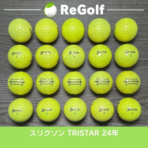 【中古】 ロストボール スリクソン トライスター イエロー 2024年モデル 20球 Bランク ゴルフボール リゴルフ