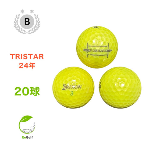【中古】 ロストボール スリクソン トライスター イエロー 2024年モデル 20球 Bランク ゴルフボール リゴルフ