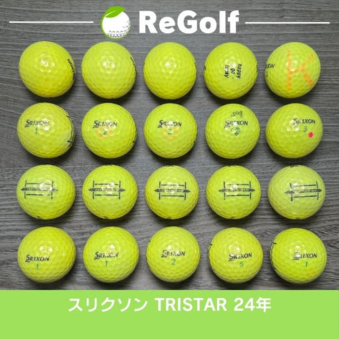 【中古】 ロストボール スリクソン トライスター イエロー 2024年モデル 20球 Cランク ゴルフボール リゴルフ