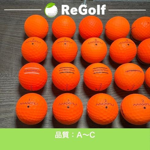 【中古】 ロストボール ダンロップ マックスフライ ストレートフライ オレンジ 20球 ACランク ゴルフボール リゴルフ