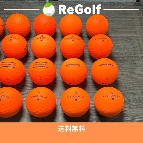 【中古】 ロストボール ダンロップ マックスフライ ストレートフライ オレンジ 20球 ACランク ゴルフボール リゴルフ