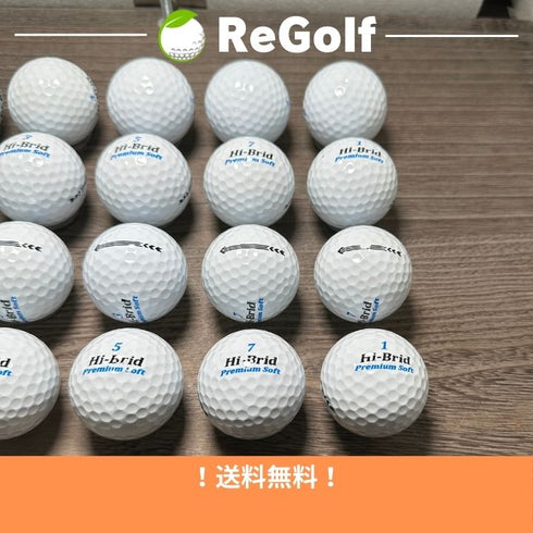 【中古】 ロストボール ダンロップ ハイブリッド プレミアム ソフト ホワイト 20球 ABランク ゴルフボール リゴルフ