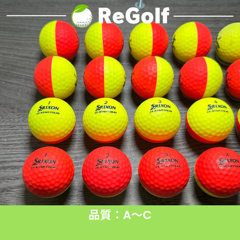 【中古】 ロストボール スリクソン Q-STAR キュースター ディバイド レッド イエロー 20球 ACランク ゴルフボール リゴルフ