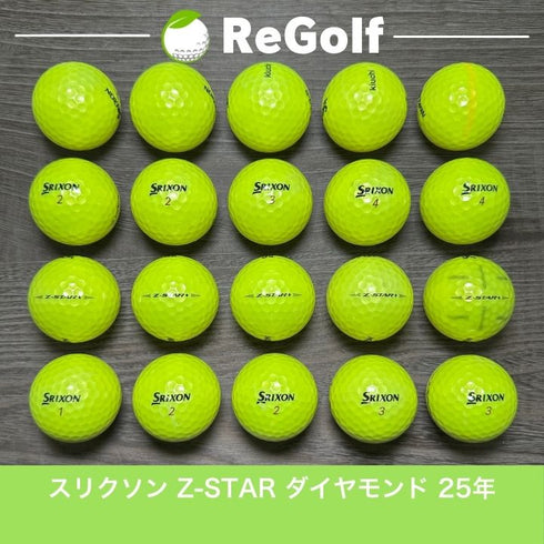 【中古】 ロストボール スリクソン Z-STAR DIAMOND Zスター ダイヤモンド イエロー 2025年モデル 20球 Cランク ゴルフボール リゴルフ