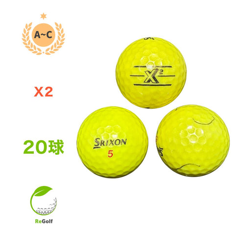 【中古】 ロストボール スリクソン X2 イエロー 20球 ACランク ゴルフボール リゴルフ