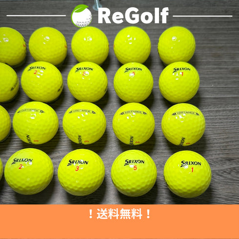 【中古】 ロストボール スリクソン ディスタンス イエロー 2022年モデル 20球 Aランク ゴルフボール リゴルフ