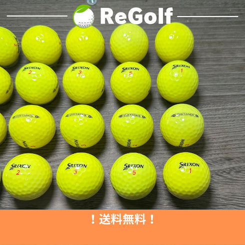 【中古】 ロストボール スリクソン ディスタンス イエロー 2022年モデル 20球 Bランク ゴルフボール リゴルフ