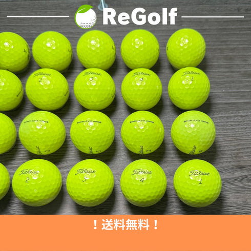 【中古】 ロストボール タイトリスト AVX イエロー 2022年モデル 20球 Bランク ゴルフボール リゴルフ